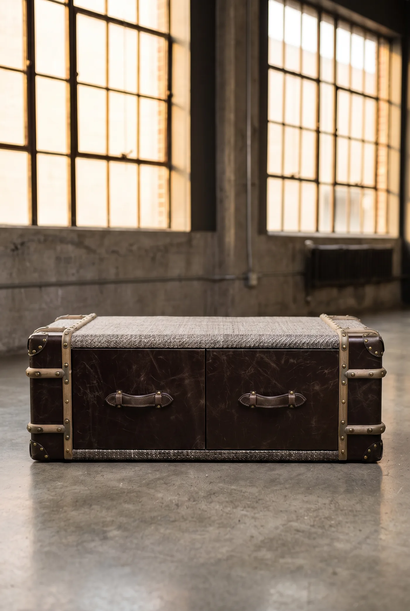 Кофейный столик Traveler, Rattan Inserts в стиле лофт — купить в OLD LOFT