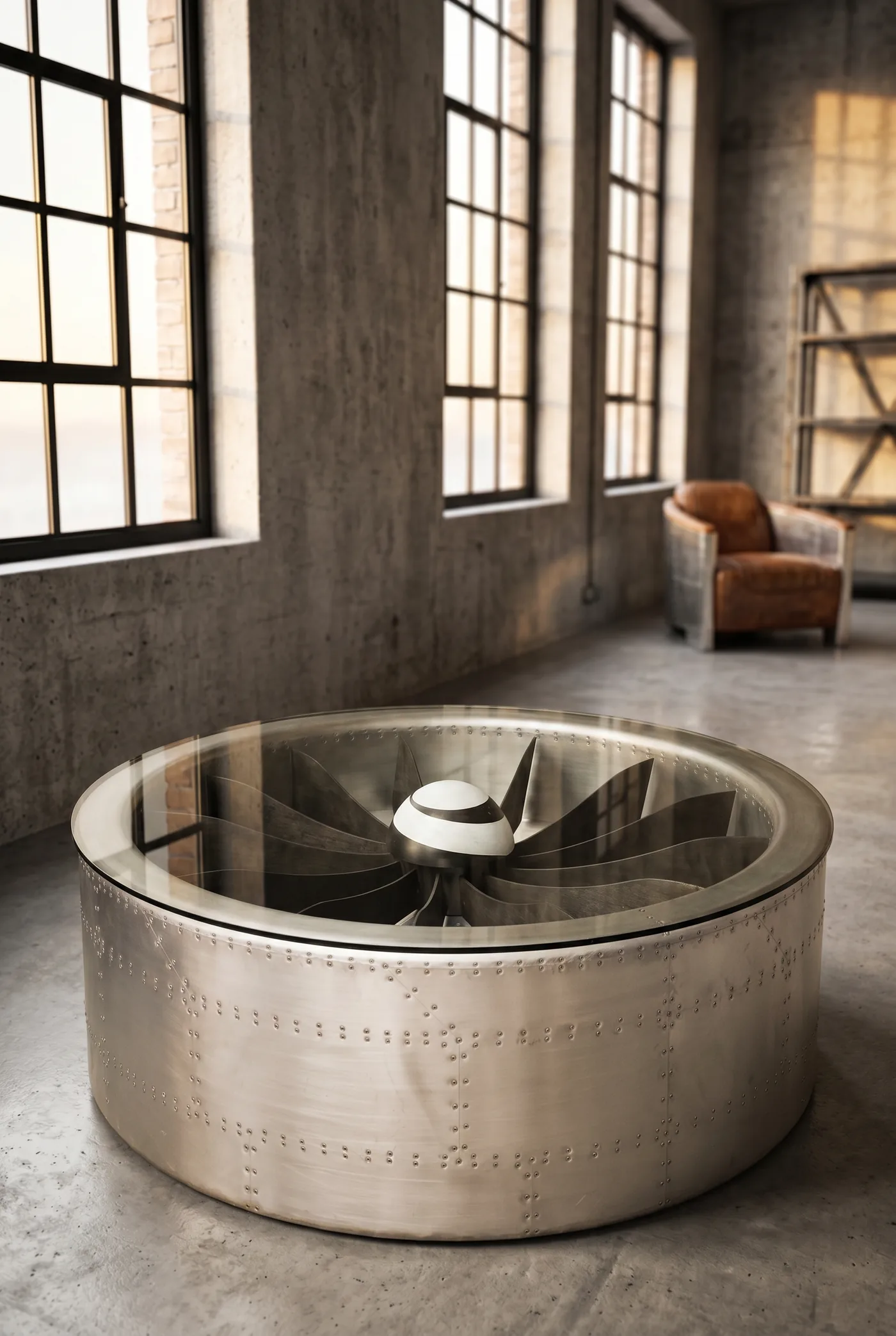 Кофейный столик Turbine, Aluminum Base — 45°