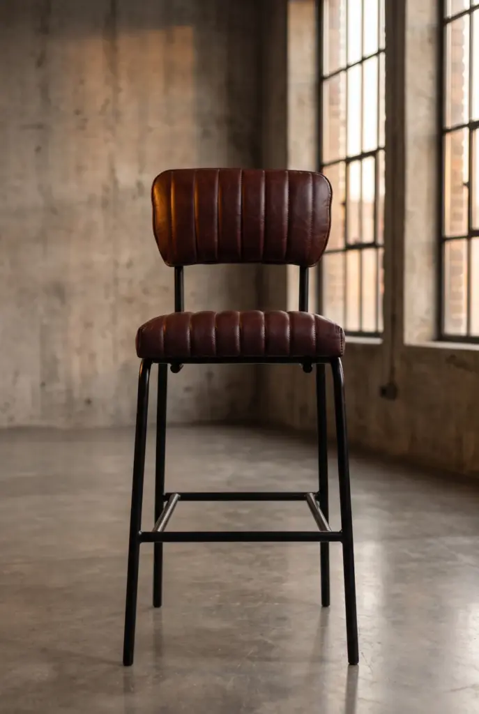 Барный стул Leather Mountain Barstool в стиле лофт — купить в OLD LOFT