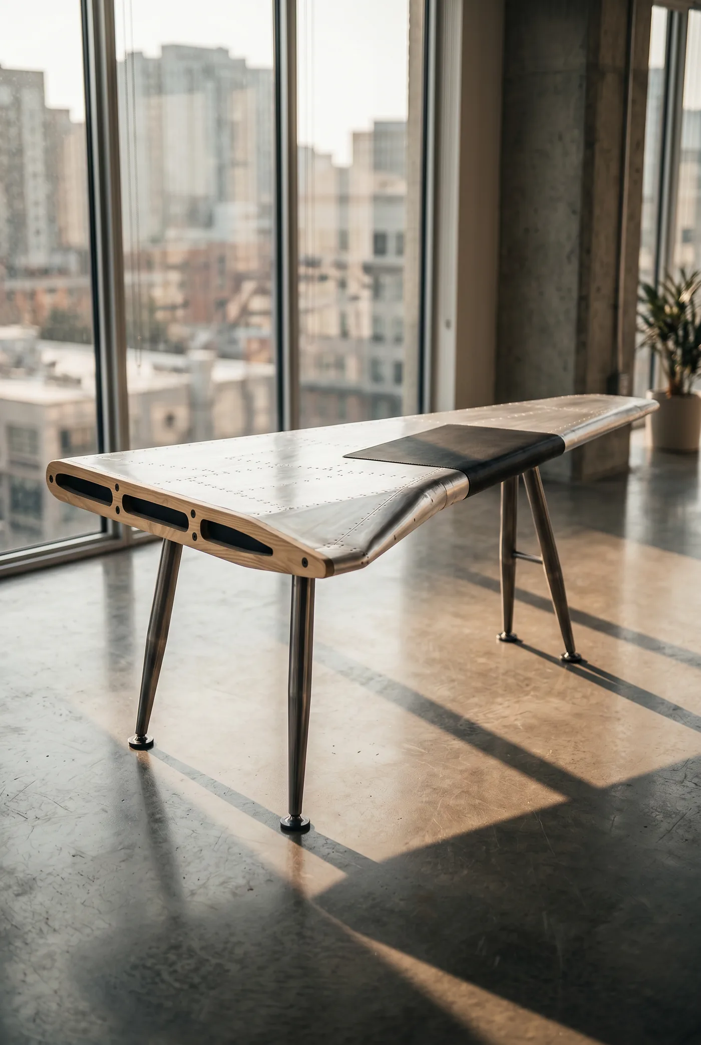 Офисный стол Airplane Wing Aluminum — 45°