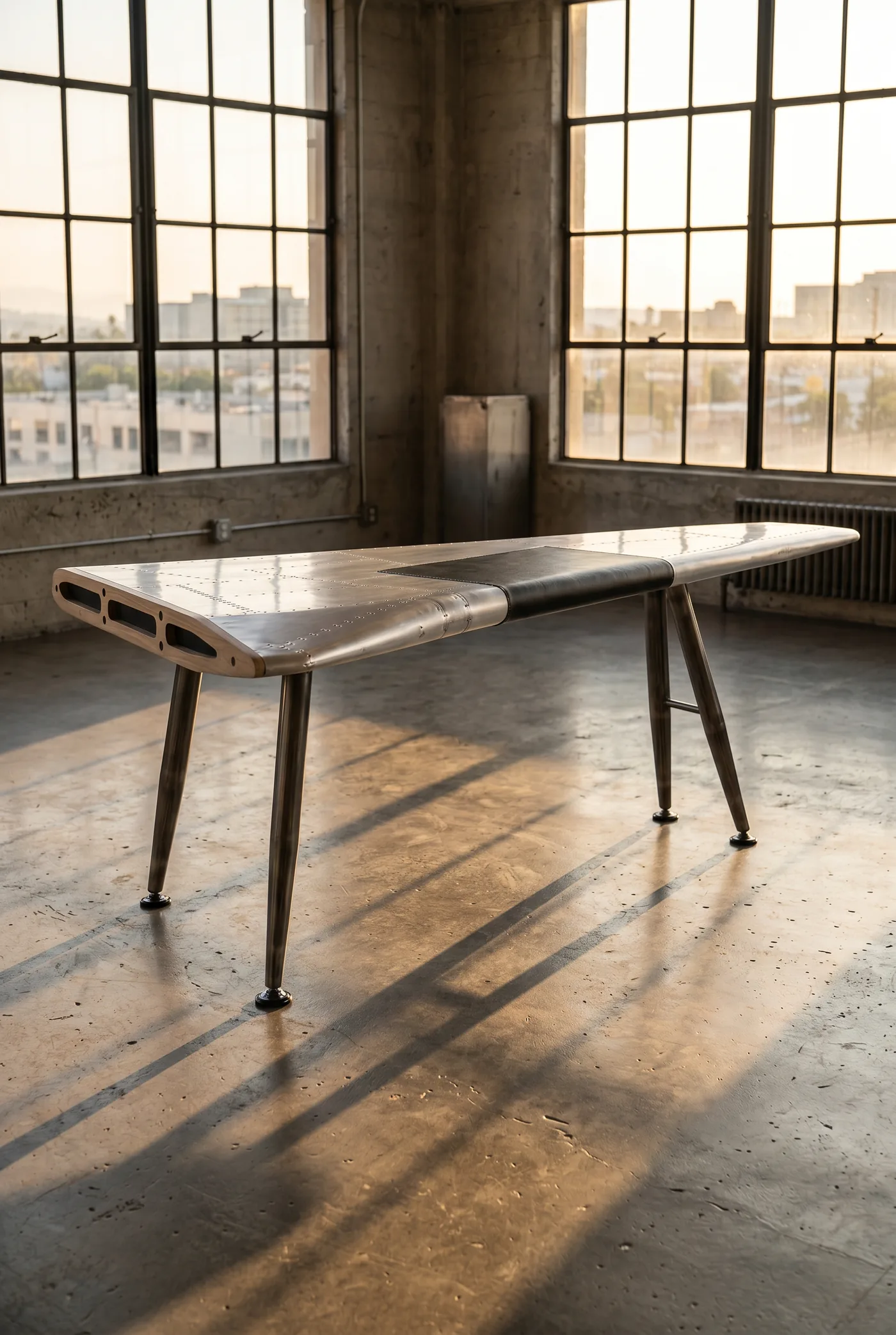 Офисный стол Airplane Wing Aluminum в стиле лофт — купить в OLD LOFT