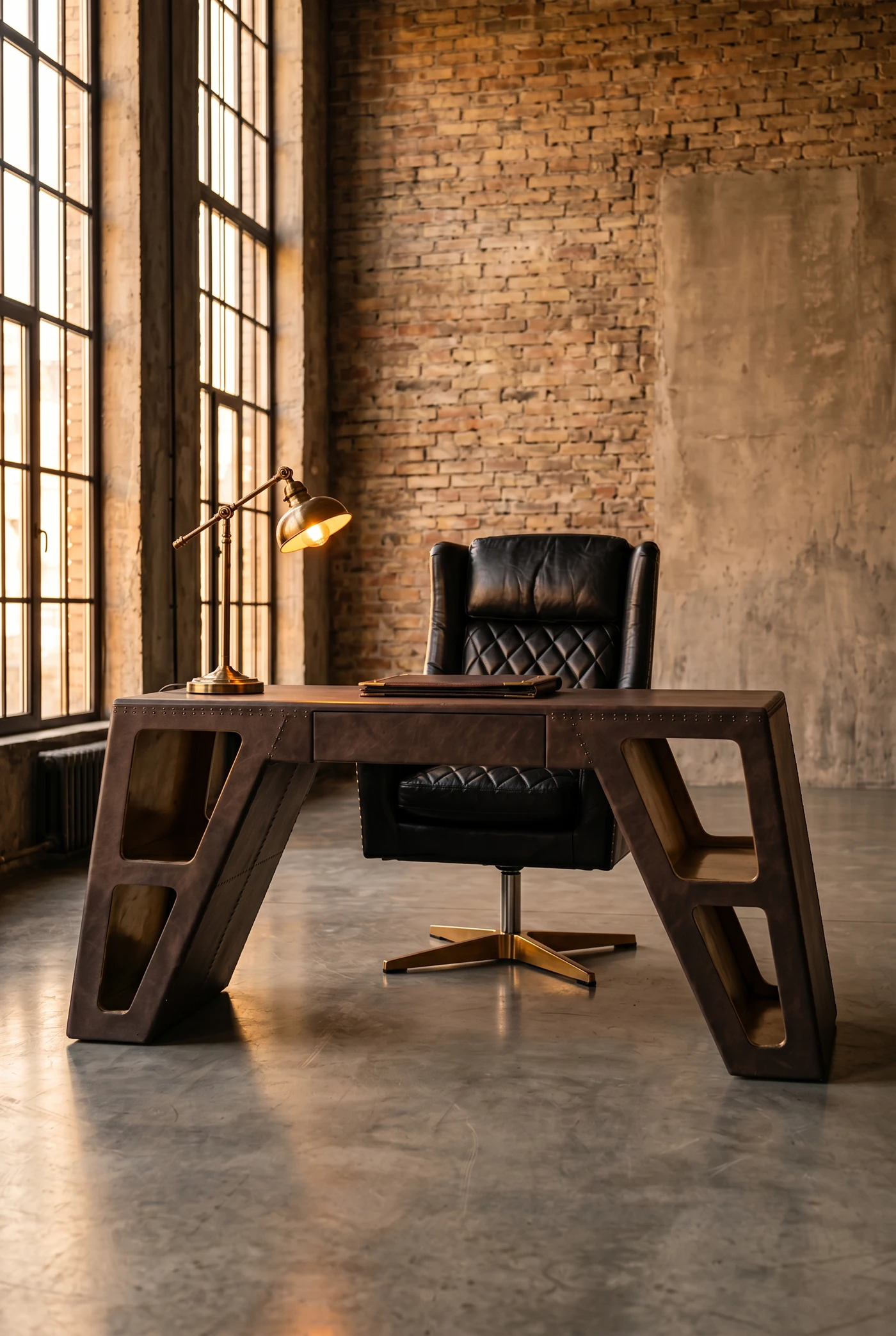 Письменный стол Stargate Brass and Pu-leather — фото 7
