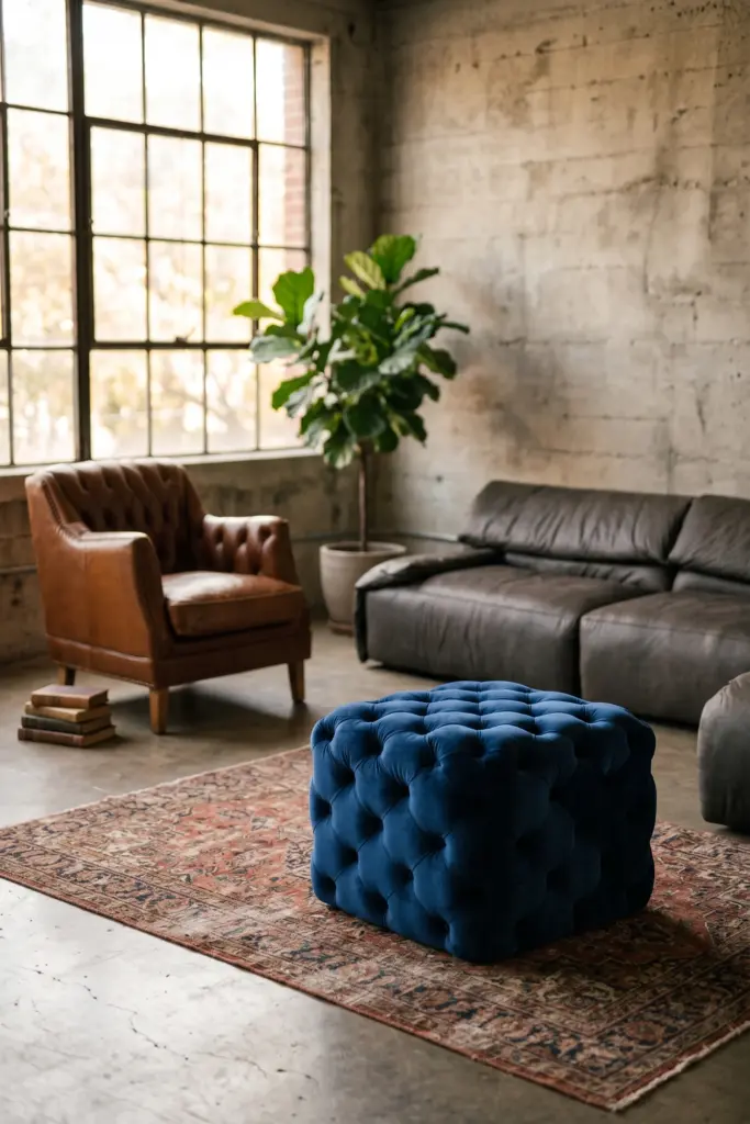 Пуф Chesterfield Velvet Ottoman Cube