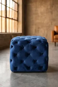 Пуф Chesterfield Velvet Ottoman Cube — профиль