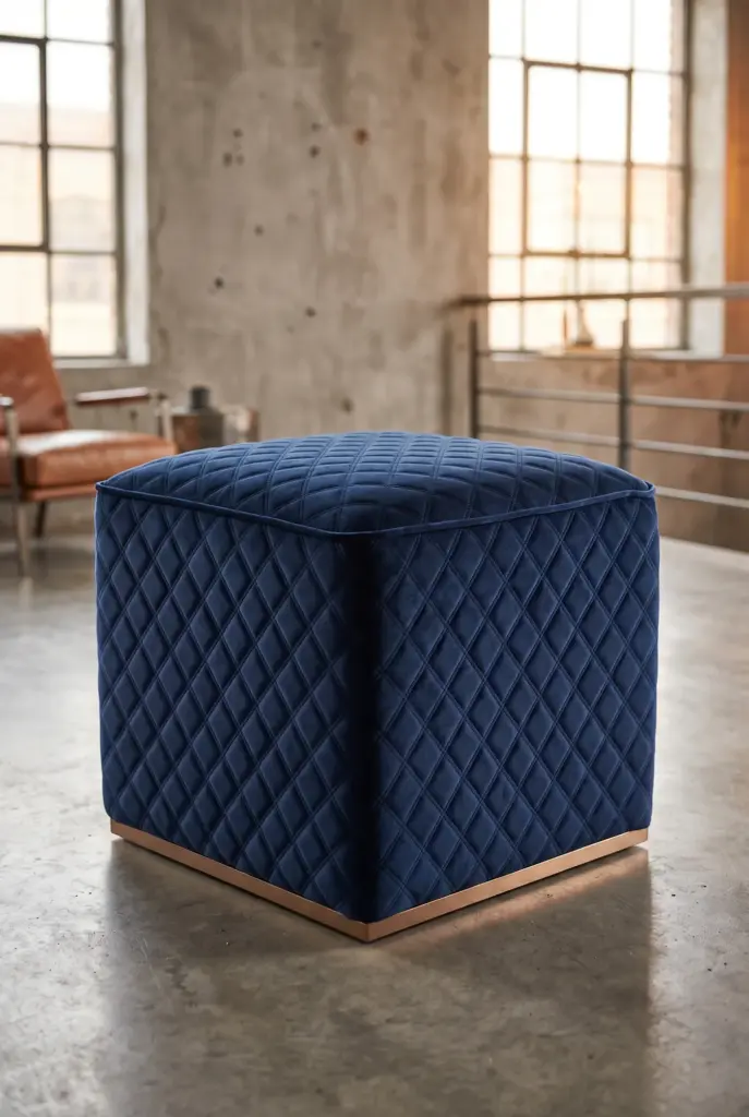 Пуф Cube, Blue Velvet
