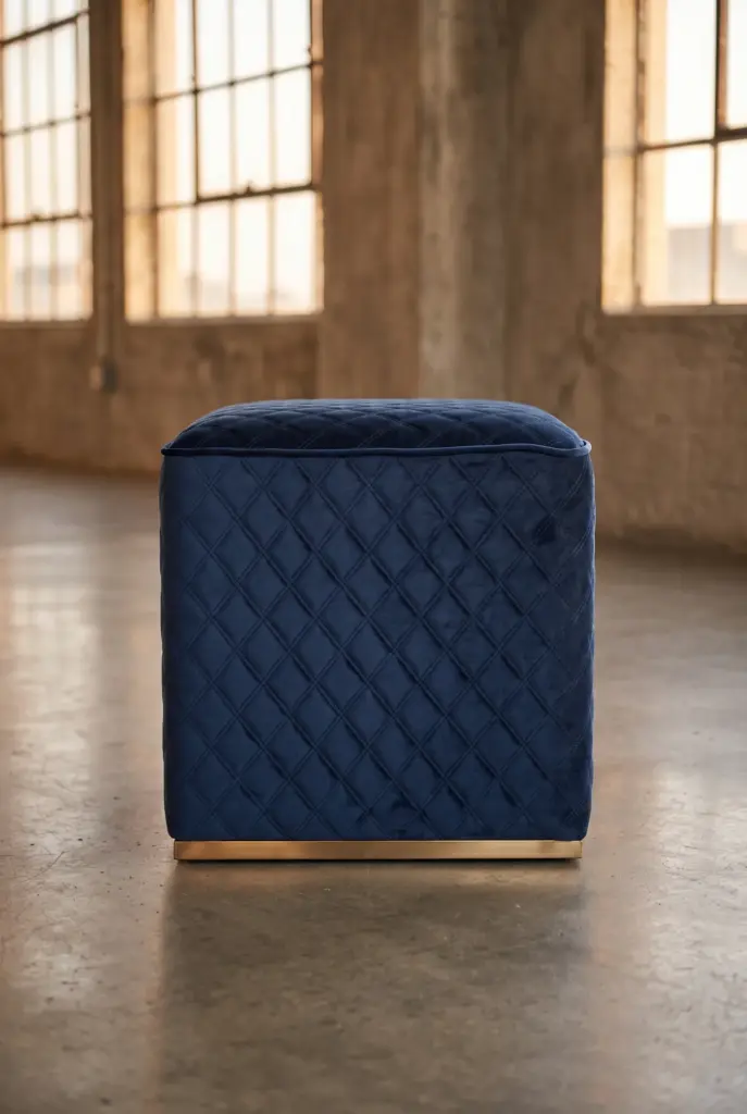 Пуф Cube, Blue Velvet