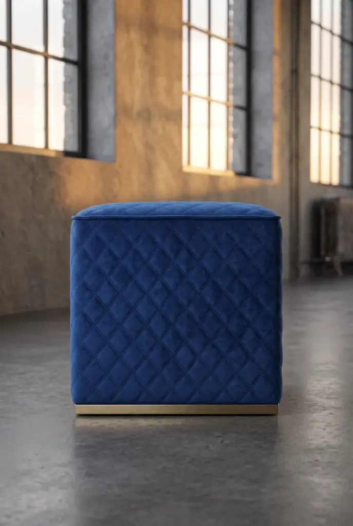 Пуф Cube, Blue Velvet