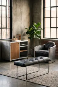Оттоманка Relief Black Quilted Leather — деталь