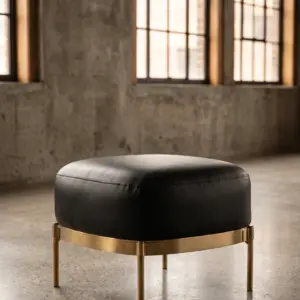 Оттоманка Zero Black Gold Base в стиле лофт — купить в OLD LOFT