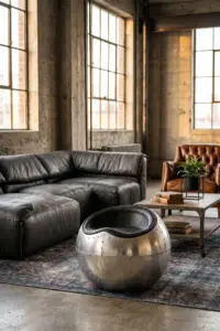 Пуф Seddle Round, Aluminum Finish — деталь