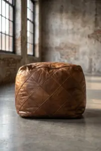 Пуф Softness, Quilted Leather — фронт
