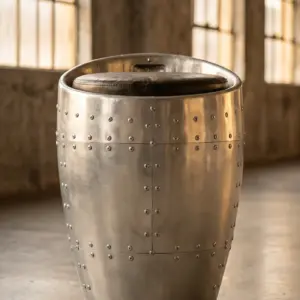 Пуф trumpet aluminum exclusive design в стиле лофт — купить в OLD LOFT