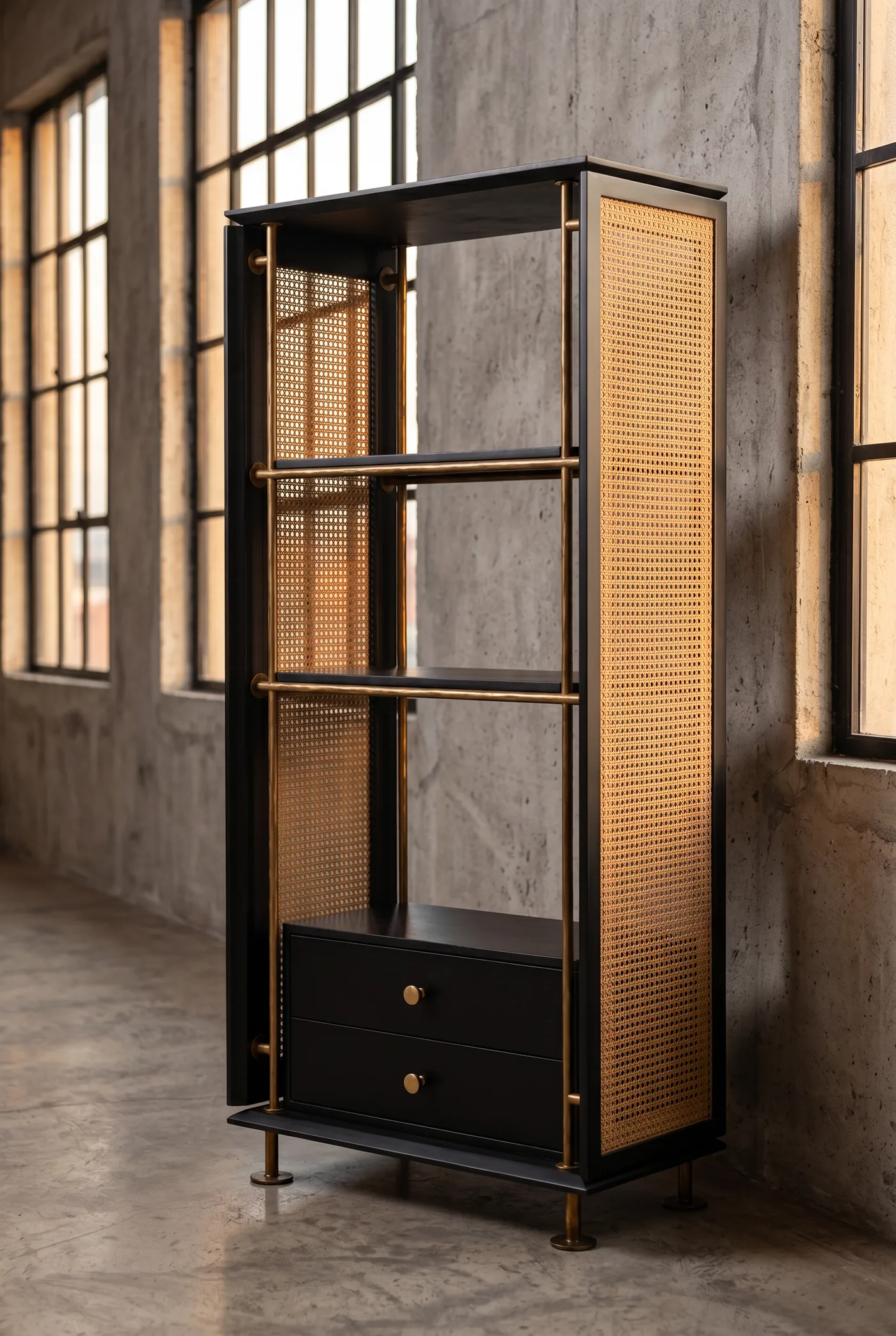 Шкаф Roomy Cabinet Rattan and Wood