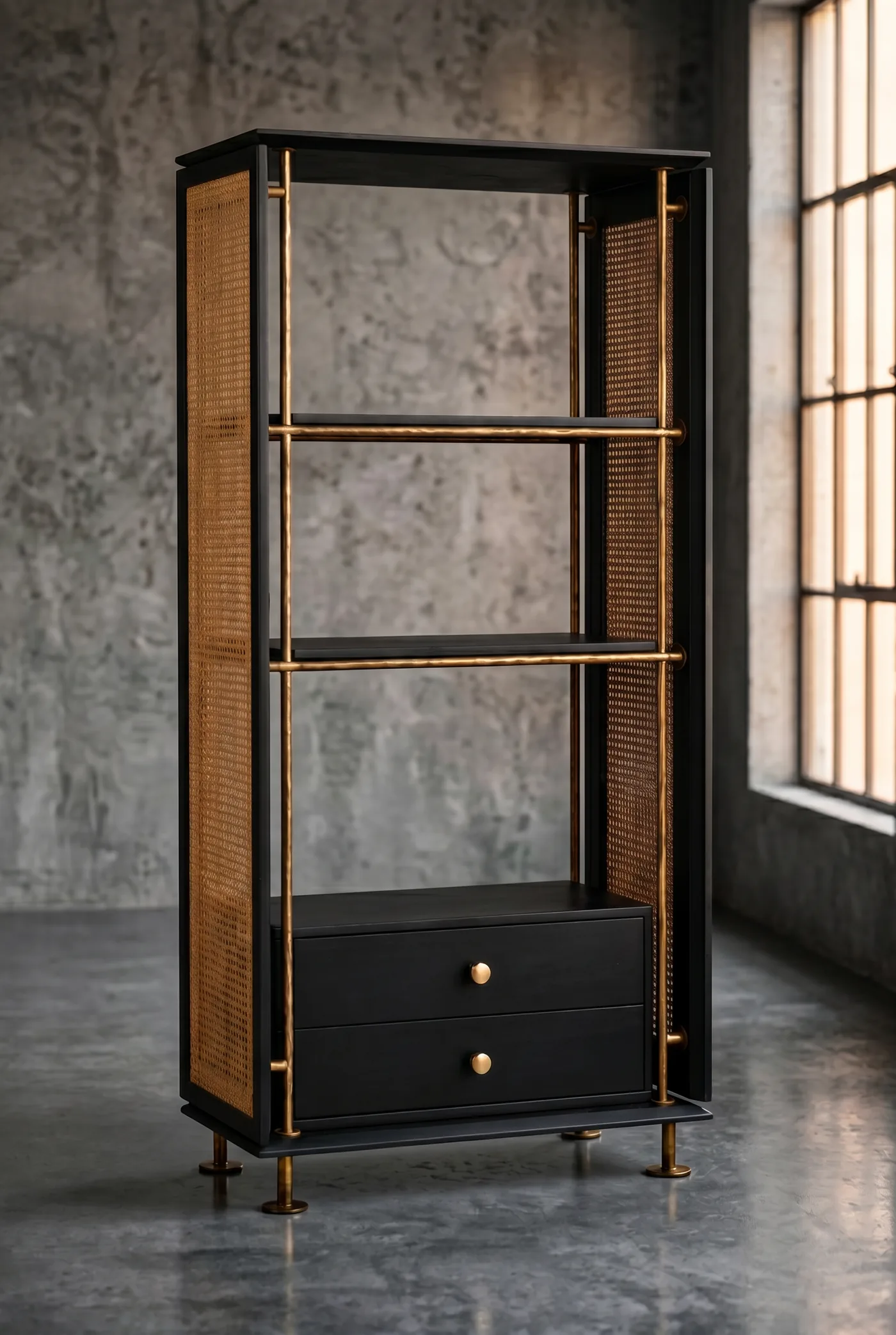 Шкаф Roomy Cabinet Rattan and Wood
