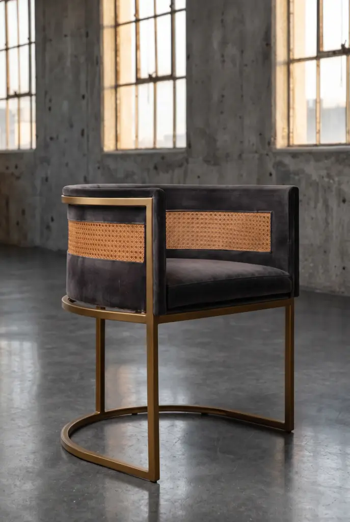 Стул Openwork Metal Iron and Leather