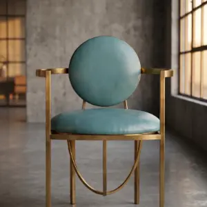Стул Sphere Blue Gold Base на кухню в стиле лофт — купить в OLD LOFT