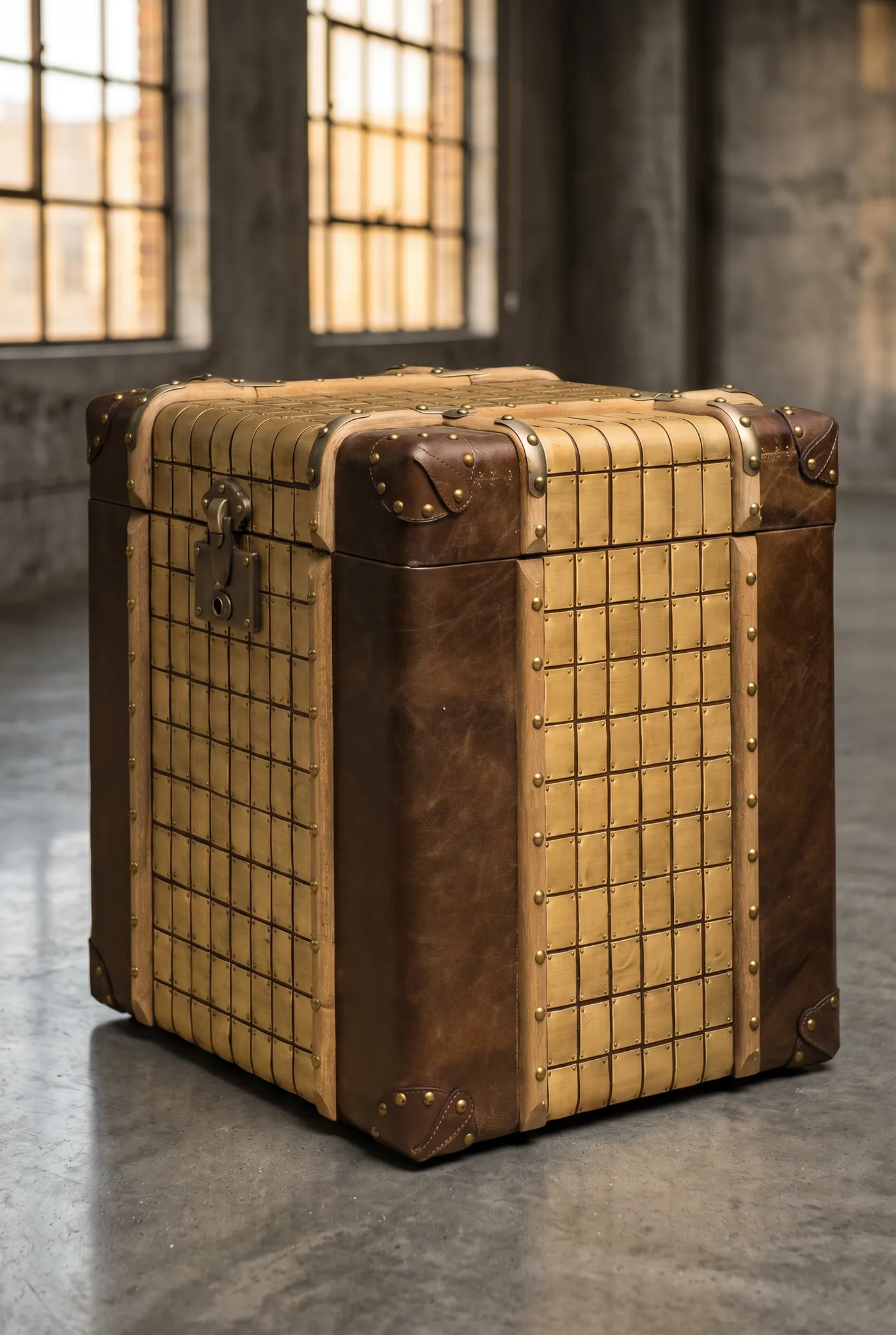 Сундук Mosaic Medium, Leather and Brass