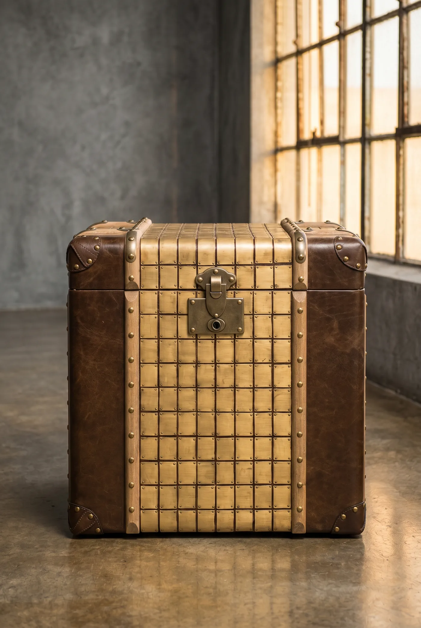 Сундук Mosaic Medium, Leather and Brass