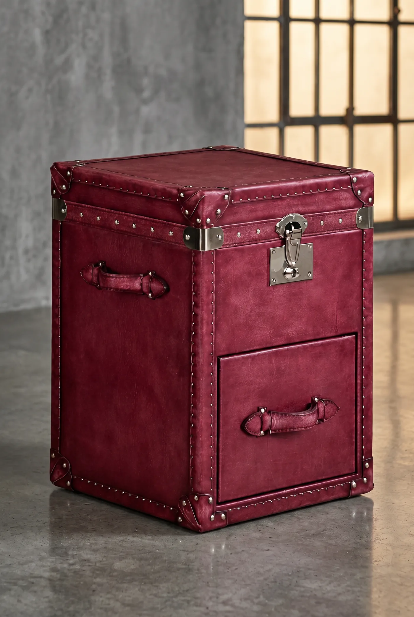 Сундук Raspberry Cow Leather and Canvas