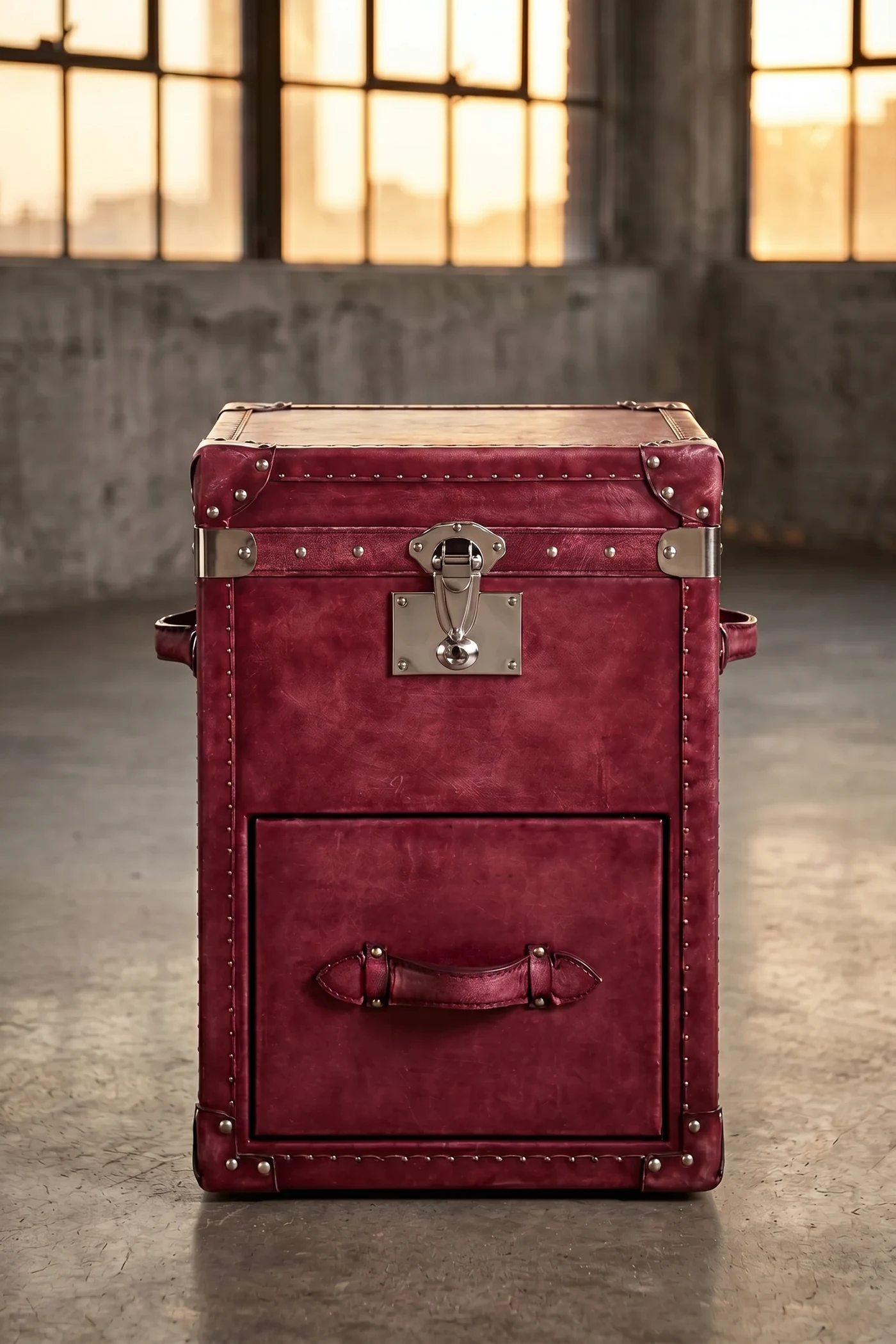 Сундук Raspberry Cow Leather and Canvas