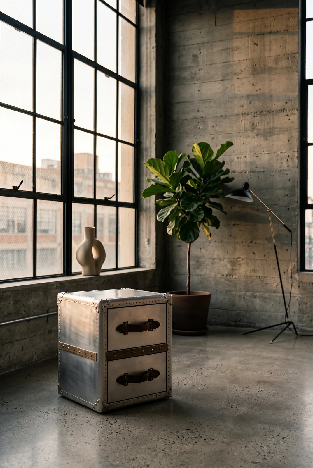 Прикроватная тумба Art Metal Wood Belts — в интерьере