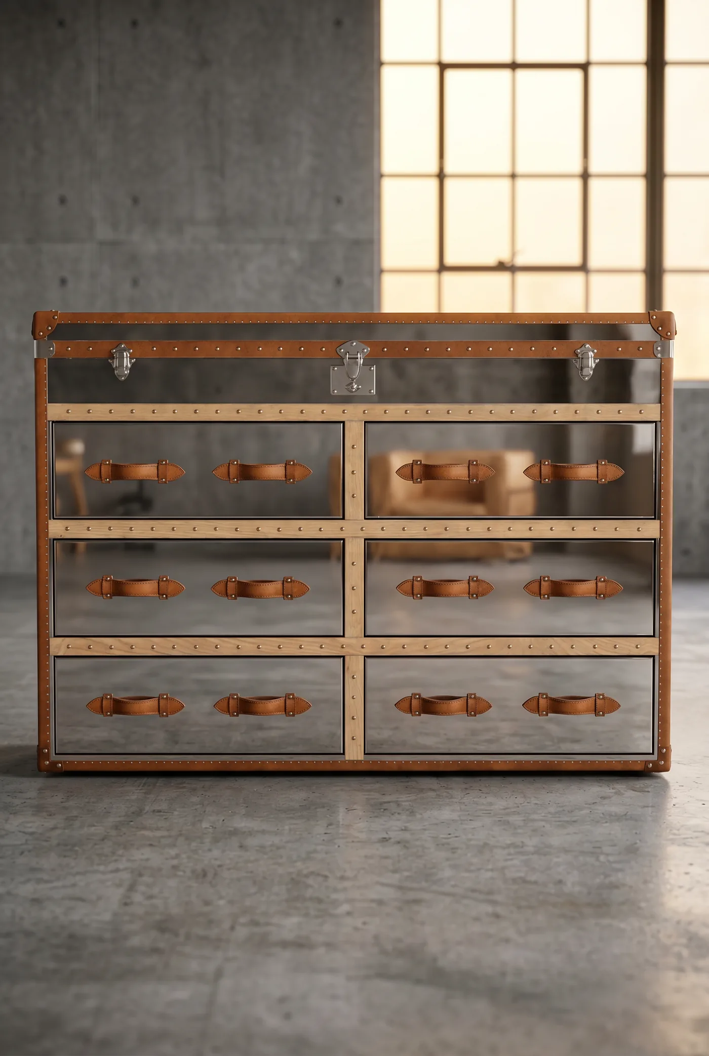 Тумба Entourage Polished Steel 6 Drawer
