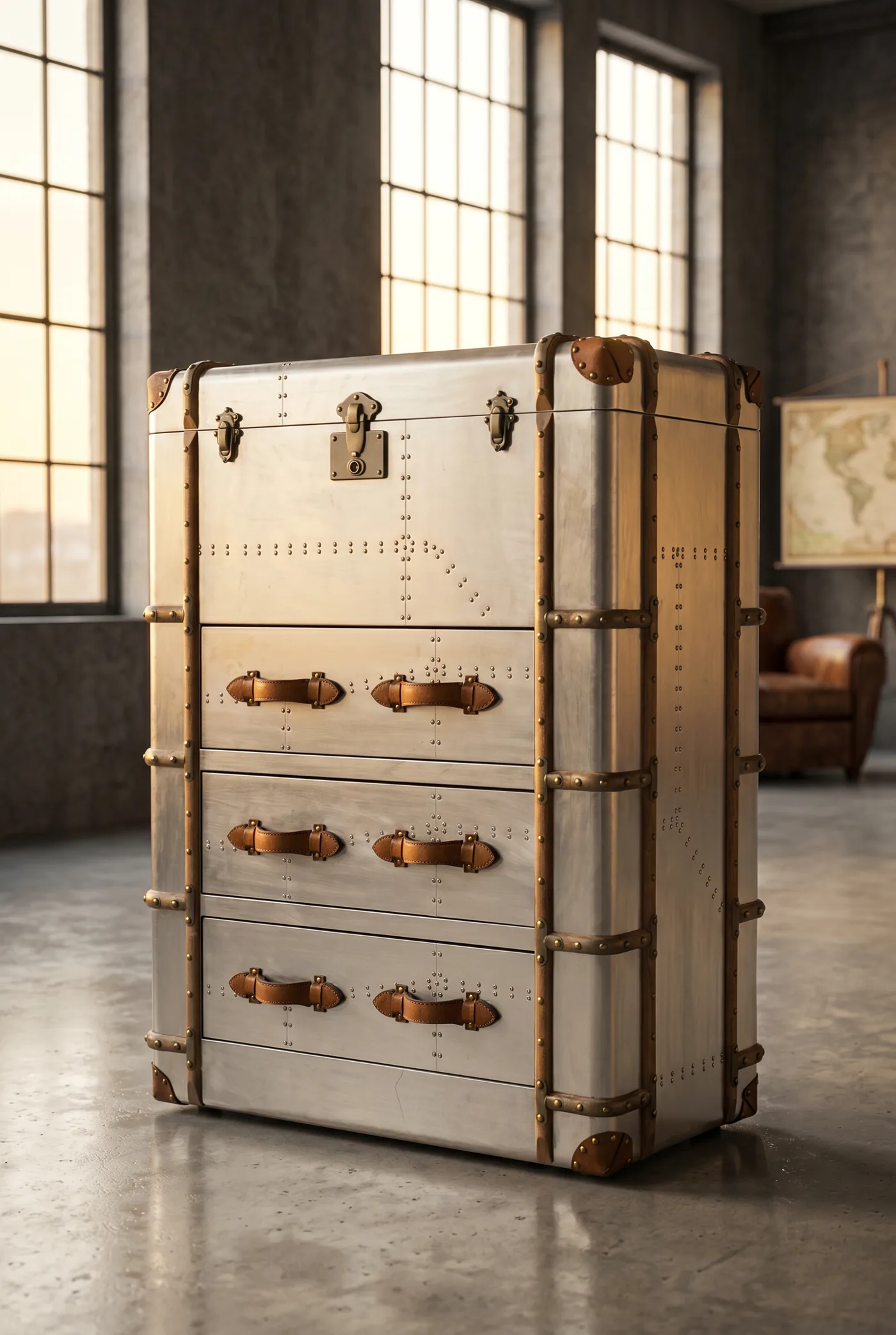 Тумба Old Refrigerator Aluminium Finish — 45°