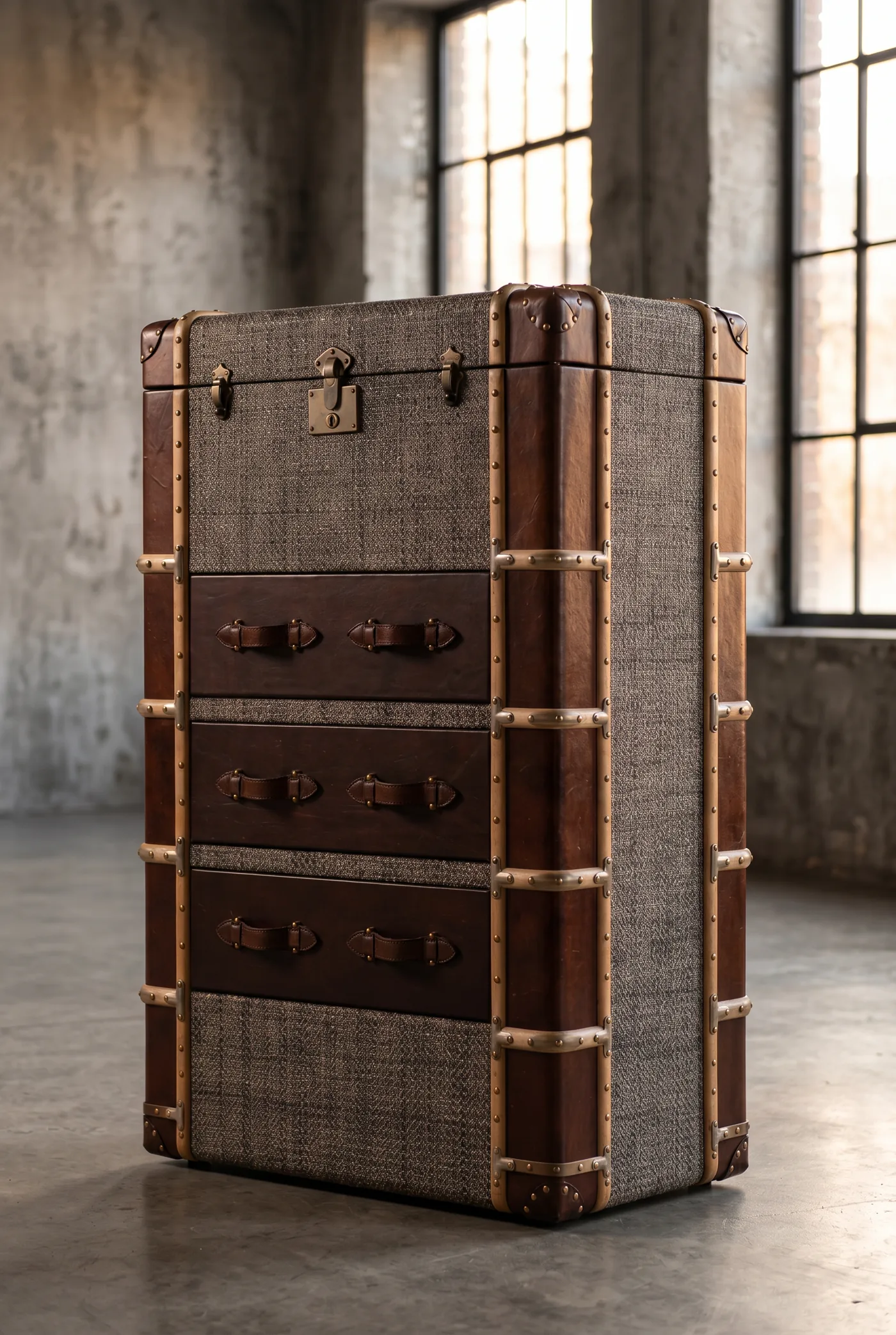 Тумба Old Refrigerator Leather Finish — 45°