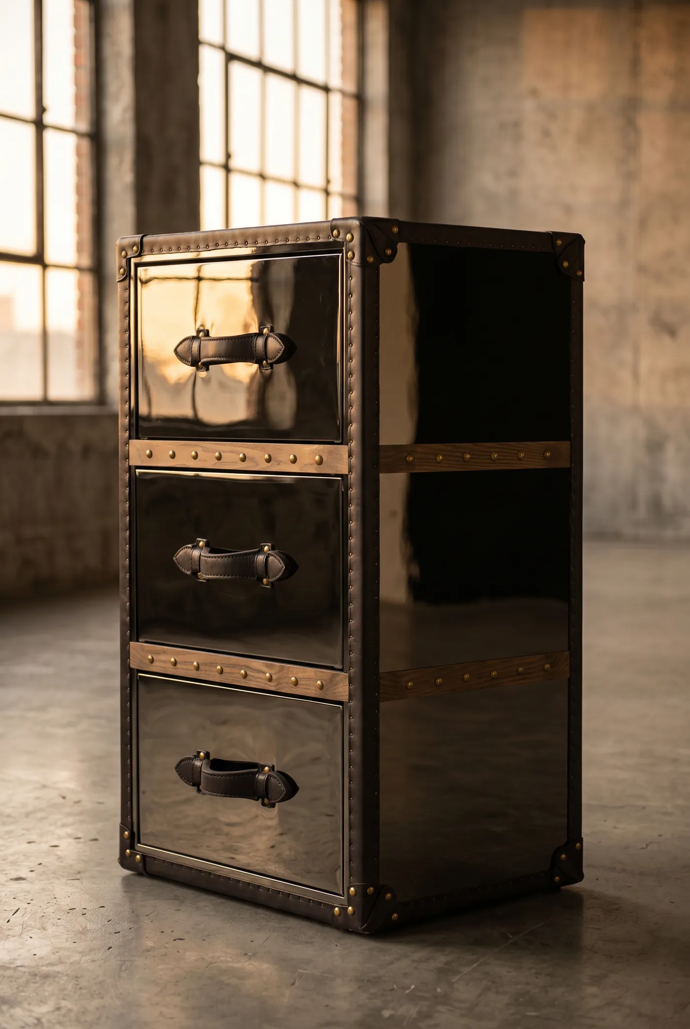 Тумба Onyx 3 Drawers Black Steel