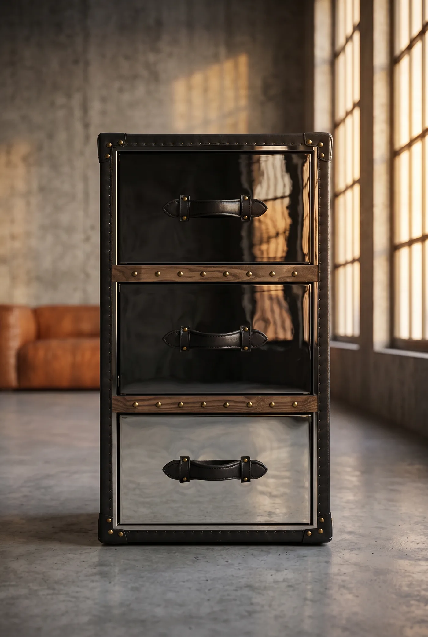 Тумба Onyx 3 Drawers Black Steel
