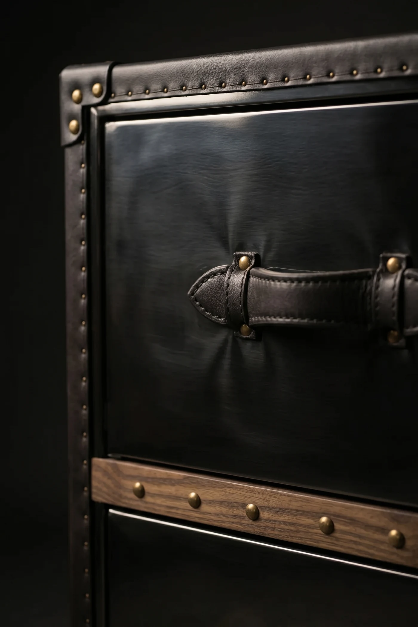 Тумба Onyx 3 Drawers Black Steel — деталь материала