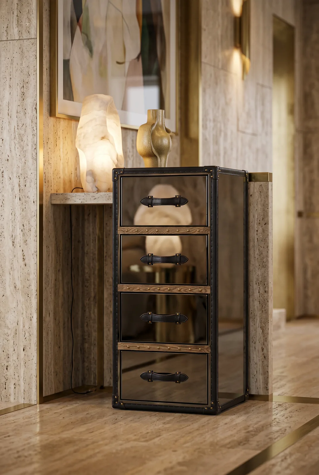 Тумбы Onyx 4 Drawers Black Gloss — фото 6