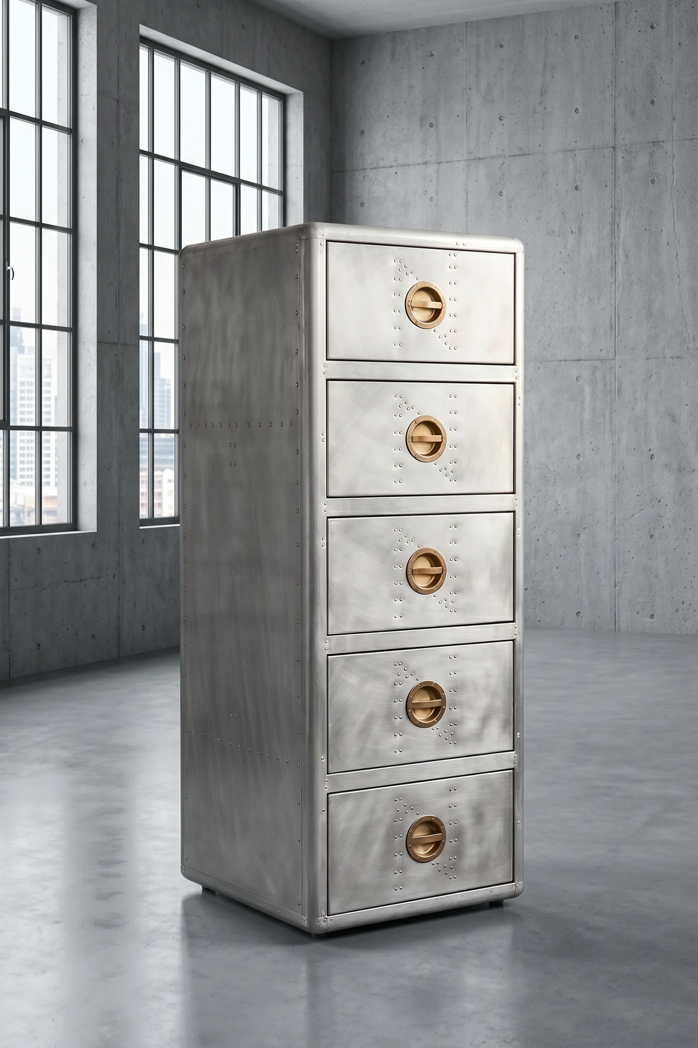 Тумба Silver Age 5 Drawer Aluminum — 45°