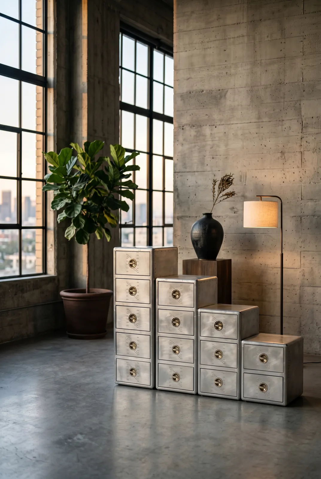 Тумба Silver Age 5 Drawer Aluminum — в интерьере