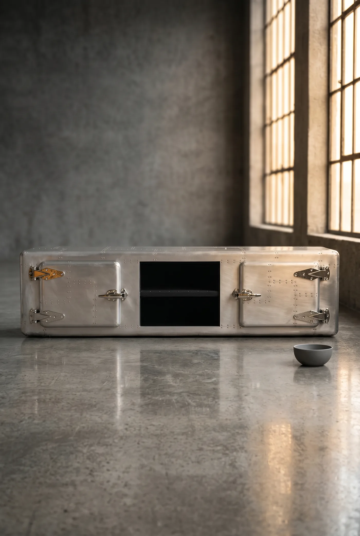 Тв-тумба Reliable Safe, Aluminum в стиле лофт — купить в OLD LOFT