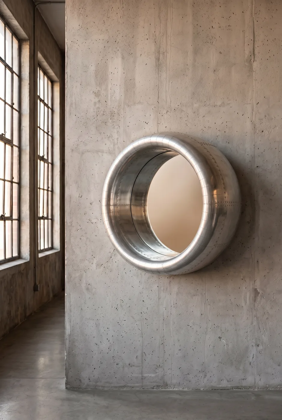 Зеркало Porthole Round Aluminum Frame — 45°
