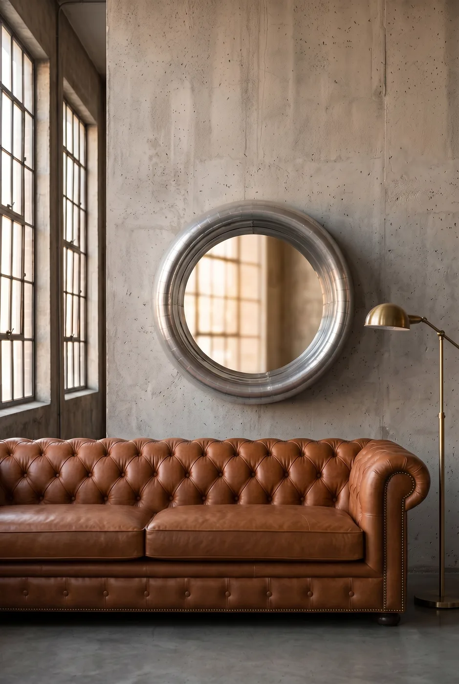 Зеркало Porthole Round Aluminum Frame — деталь