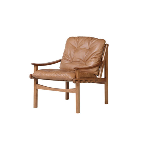 Деревянное кресло с кожаной обивкой Genista