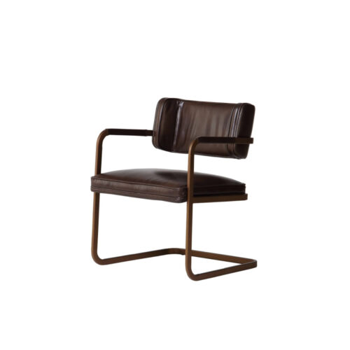 Кресло металлическое с кожаным сиденьем Bowhill