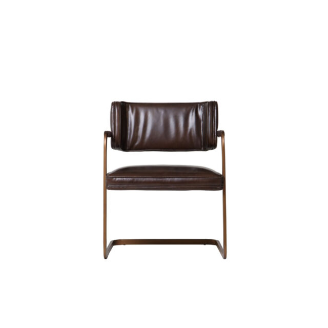 Кресло металлическое с кожаным сиденьем Bowhill