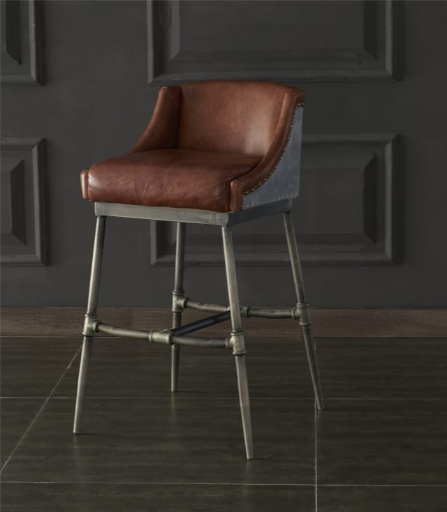 Барный стул Spear Aluminum and Leather в стиле лофт, модерн, индастриал