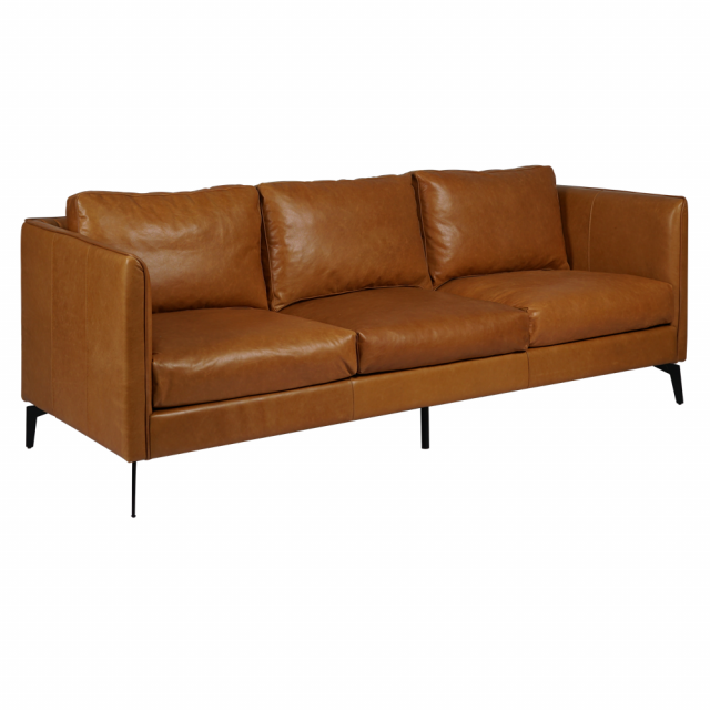 Трехместный диван Subtle legs Leather в стиле лофт, модерн, индастриал