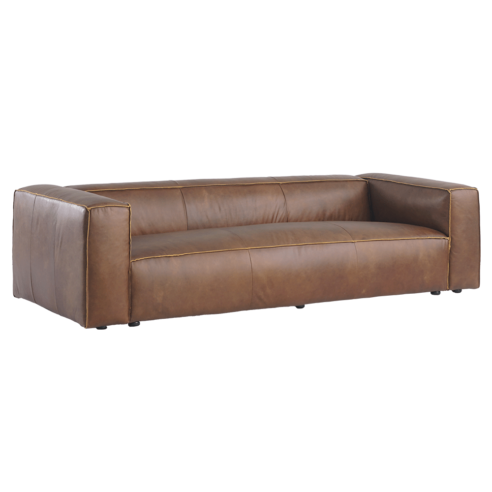 Трехместный диван из кожи Molton купить по выгодной цене в Москве /интернет-магазин дизайнерской мебели Old-loft.com