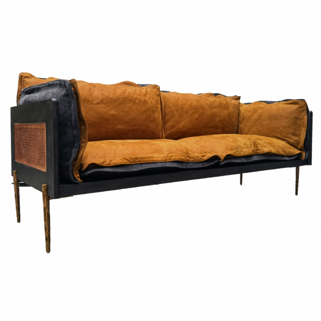 Трехместный диван Bonjour Rattan в стиле лофт, модерн, индастриал