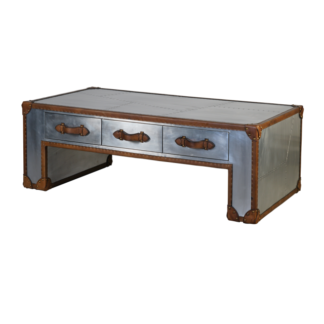 Кофейный столик Stonyhurst Aluminum 3 Drawer