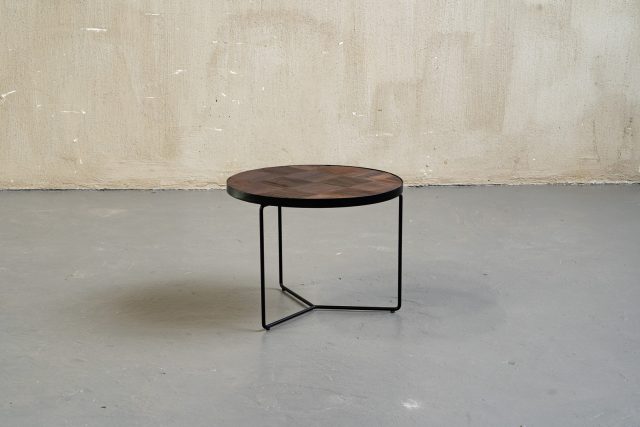 Кофейный столик Wood Circle Iron в стиле лофт, модерн, индастриал