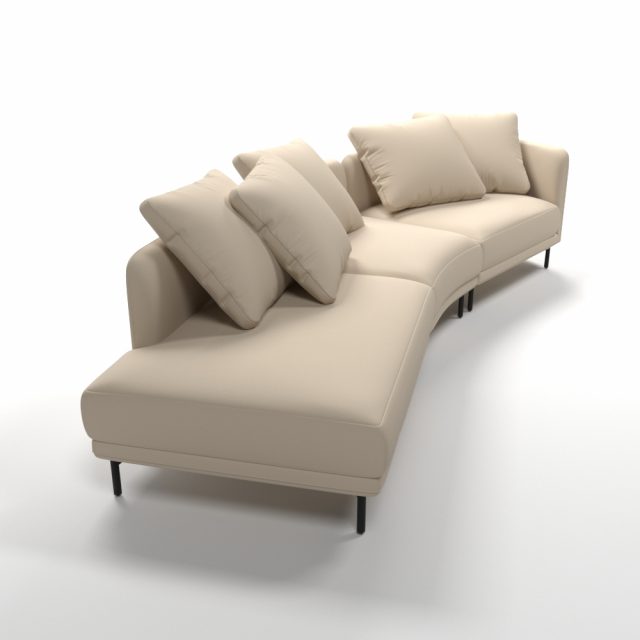 Прямой трехместный диван TACT (полукруглый)