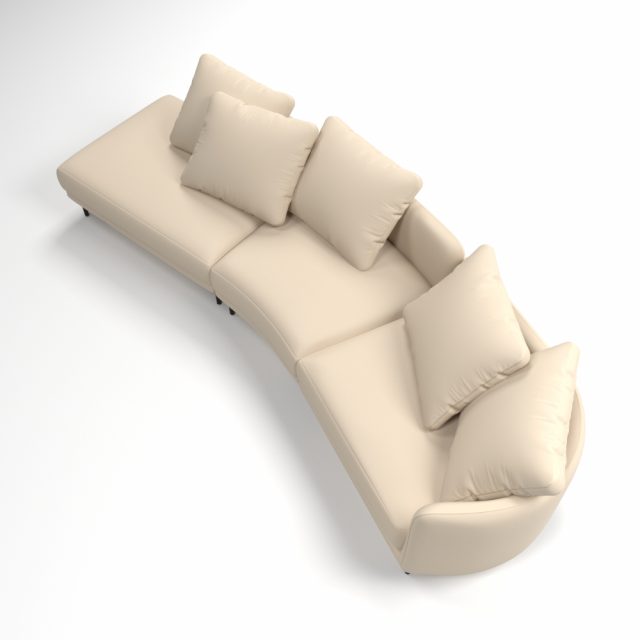 Прямой трехместный диван TACT (полукруглый)