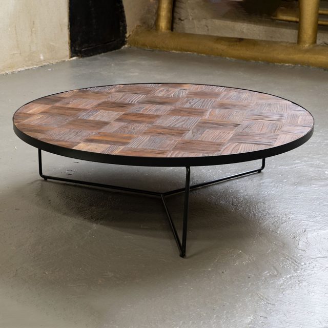 Кофейный столик Wood Circle Big в стиле лофт, модерн, индастриал