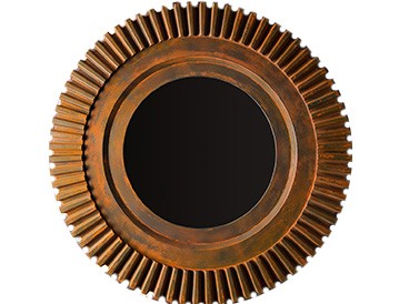 Зеркало Worn Gear in a Wooden Frame в стиле лофт, модерн, индастриал